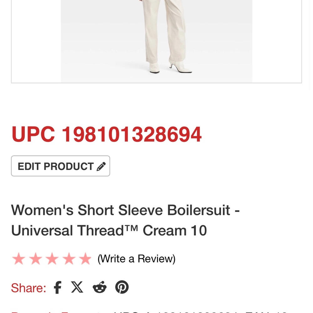 Universal Thread Cream Jumpsuit - Picture 2 of 4